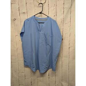 Fabletics Women's Evolve Scrub Top Liggt Blue‎ Plus Size 2X